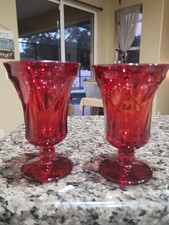 2 Fostoria Jamestown Ruby Red Iced Tea/Water 5 7/8