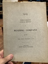 1929 READING COMPANY ANNUAL REPORT, With Map picture