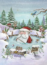 LPG Greetings Lux Press Group Santa on Thin Ice, Greeting Cards, 5.5 x picture