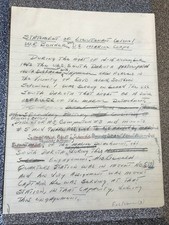 WWII USS South Dakota Guadalcanal 1942 Lt Col W R Bonner Signed Manuscript 4pp picture