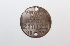 VINTAGE 1926 VIRGINIA DOG TAX TAG LICENSE BRASS TAGS # 36 picture