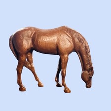 Vintage Horse Figurine Standing Handcrafted Resin & Pecan Shell Red Mill 1980 picture