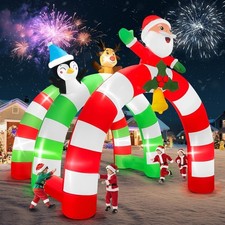 12FT Christmas Inflatable Archway, Kalolary Santa Elk Inflatable Tunnel... picture