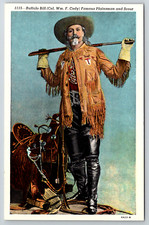 c1940s Buffalo Bill Postcard Denver CO Plainsman Scout Linen picture