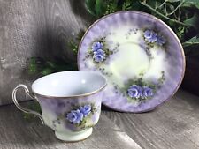 PORCELAIN TREASURES, BETTY PLATNER Hand Painted, Cup & Saucer Lavender Floral picture