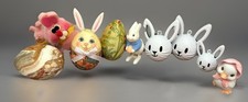 Vintage Easter Lot Taiwan Metal bunnies/Russ duck/Eggs/Toys/Bunny/Rabbit picture