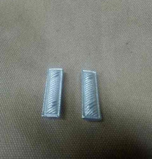 WWI US Army/USMC Officer 1st LT. Bars Faux Bullion, full size Insignia ,One Pair picture