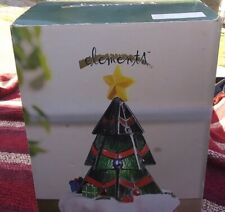 Elements Stained Glass Light up Christmas Tree Tabletop Lamp Tiffany 10.5” w Box picture