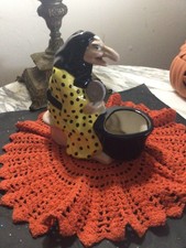 VTG. Halloween Witch Ceramic Candy Container~ MCM Large~ KITSCHY ~ picture