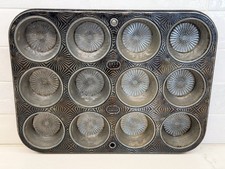 Vintage Ecko USA Ovenex 12 Cupcake Muffin Tin Starburst Pattern Ovenex N-120-12 picture