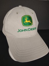 Vintage John Deere Brown Canvas SnapBack Cary Francis Hat Adjustable Strap Cap picture