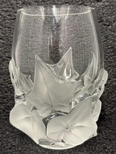 Lalique France Hedera Vase with Crystal Ivy Leaves 7” T Mint Condition picture