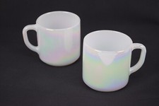 Federal Glass Moonglow Vintage Mug USA Iridescent Coffee Cup Set of 2 picture