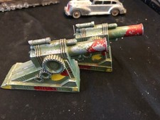 Vintage Pre War WWII Diecast Medal Artillery Gun Lot of 2 picture