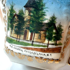 PHILADEPHIA NY M.E Church NEW YORK ANTIQUE Souvenir China TRINKET CUP picture