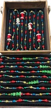 Thomas Pacconi 1999-2000 Vtg Blown-Glass Santas Christmas Tree Garlands in Crate picture