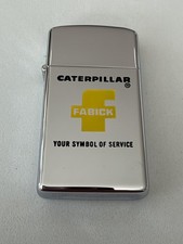 Zippo Caterpillar Fabic Advertising Chrome Slim UNSTRUCK MINT from 1968 picture