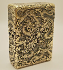 Zorro 912s Dragons 5-Sided Deep Carved Brass Lighter - with Gift box and Flints picture