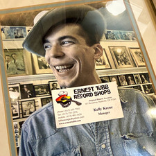 JUSTIN TOWNES EARLE - Framed/Matted Original Portrait at Ernest Tubb Recd Shop picture
