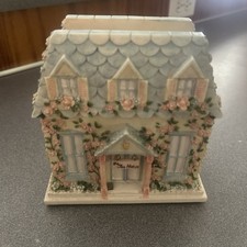 VTG Pfaltzgraff TEA HOUSE Rose Cottage Resin Napkin Holder Cottagecore Farmhouse picture