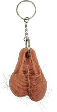 Funny Hairy Balls Keychain, Funny Hairy Ball Ornament, Unique Couple Keychain, B picture