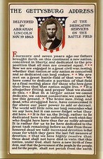 The Gettysburg Address by President Abraham Lincoln, Civil War - Modern Postcard picture