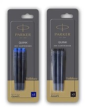 Parker Blue Black Ink Cartridges Refills for Aster Vector Frontier Fountain Pen picture