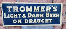 Vintage Trommer's Light & Dark Beer On Draught  Jawin Tin Over Cardboard  picture