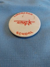 Vintage Lindbergh School Pinback Button Plane Aircraft Flying picture