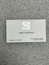 Vintage Business Card - David P. Reynolds, Reynolds Metals, Chairman picture