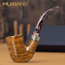 MUXIANG Briar Hungarian Pipe Handmade Smooth Oom-paul Tobacco Pipe Curved Stem picture