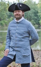 Authentic Colonial Sleeved Waistcoat in Light Blue Linen – 18th Century Frock Co picture