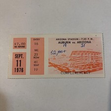 Vintage 1976 Auburn Vs Arizona Football Ticket Complimentary Arizona Stadium 70s picture