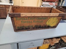 Large Antique Wood Banana Crate/Box. Topeka, Ks. Rustic Decor Basket RARE Piece picture