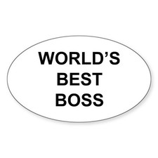 CafePress World's Best Boss Oval Sticker Sticker (Oval) (311985338) picture
