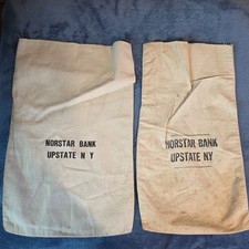Norstar Bank Upstate NY Canvas Cloth Deposit Bags Lot of 2 - Banking & Insurance picture