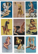 9 Sexy Gil Elvgren Pinup Paintings 6 Mint Calendar Pinups Trading Cards + 3 PCs picture