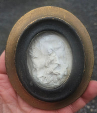 Antique 19thc meerschaum bas relief Saint Hubert hunt wall plaque rare picture