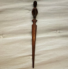 Vintage Handmade Wood Carved Figural Letter Opener from South America picture