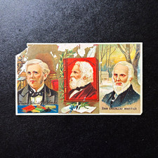 W. Duke Sons & Co. 1888 Authors and Poets Tobacco Card #62 Holmes Whittier N112 picture