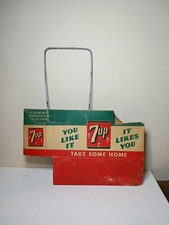 VINTAGE 1950's 7UP SODA ADVERTISING 6 PACK BOTTLE CARRIER CADDY Syracuse NY picture