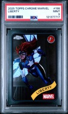 2025 TOPPS CHROME MARVEL #198 LIBERTY PSA 9 picture