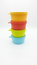 Tupperware little Wonders/Tropical Bowls Spill Proof Carry Lunch Box-set of 4 picture