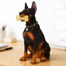 Doberman Statue – Indoor Figurine & Resin Sculpture for Shelf Desk Decor, picture