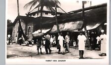 ZANZIBAR MARKET VIEW c1940s real photo postcard rppc tanzania east africa picture
