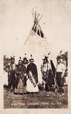 RPPC Tama IA Iowa Meskwaki Tribe Sauk Fox Reservation Tipi Photo Postcard D45 picture