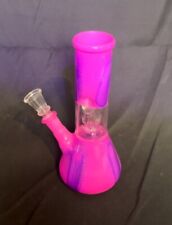 Pink 8 Inch Smoking Water Glass Bong With Bowl picture