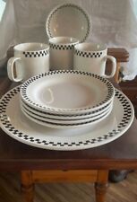 vintage checkered Mug, plate, dessert plates and cereal bowl Trend Basics, picture