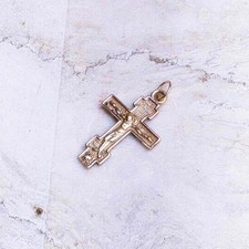 14k solid gold orthodox cross pendant small by estherleejewel picture