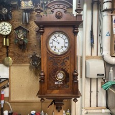 Lenzkirch regulator Wall clock Quarter Hour Strike Hand Carved walnut 1 million picture